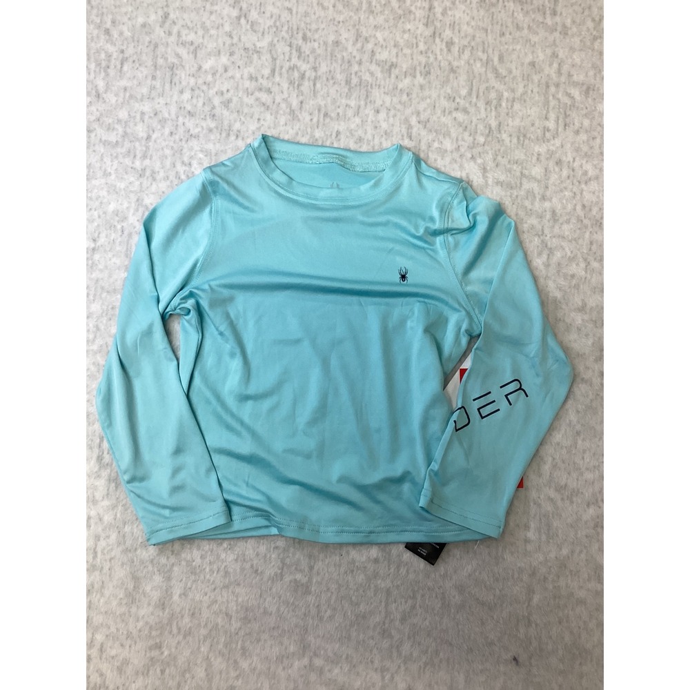 Spyder Kids‎ Light Blue Long Sleeve Rash Guard Swim Shirt UPF 30+ Size 5 NWT